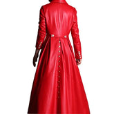 Long Skirted PU Leather Trench Coat